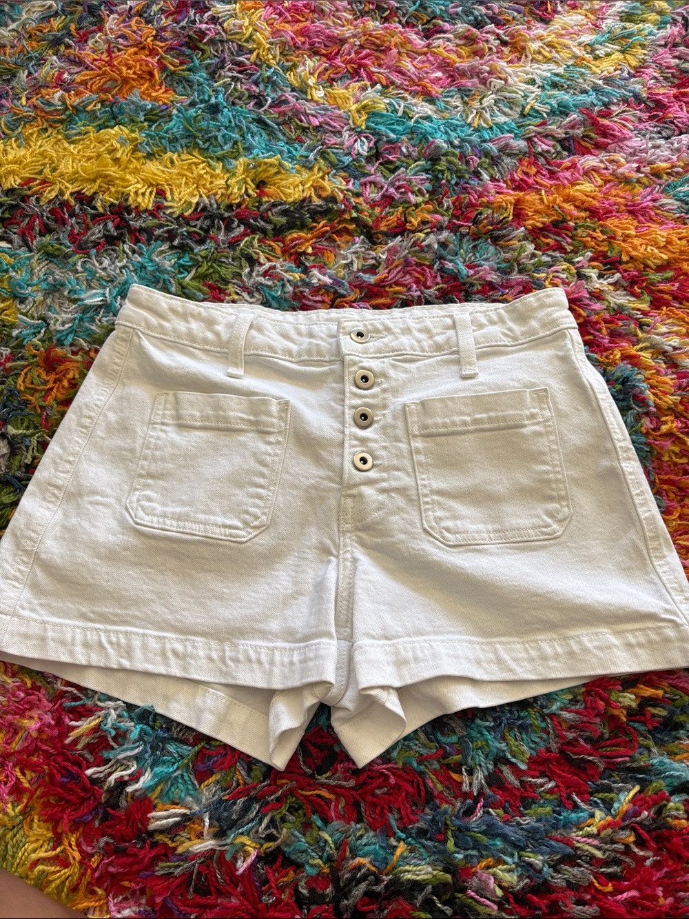Old Navy White High-Waist Button-Front Women's Shorts